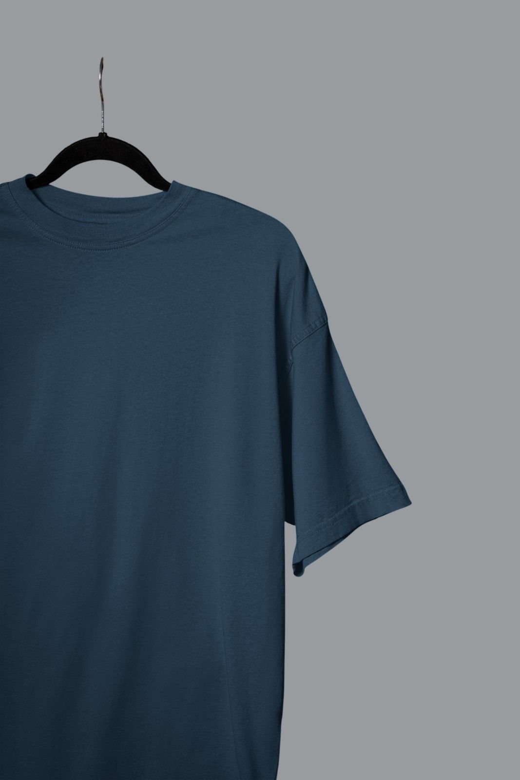 MEMINGO Petrol Blue Solid Men's T-Shirt Oversized fit