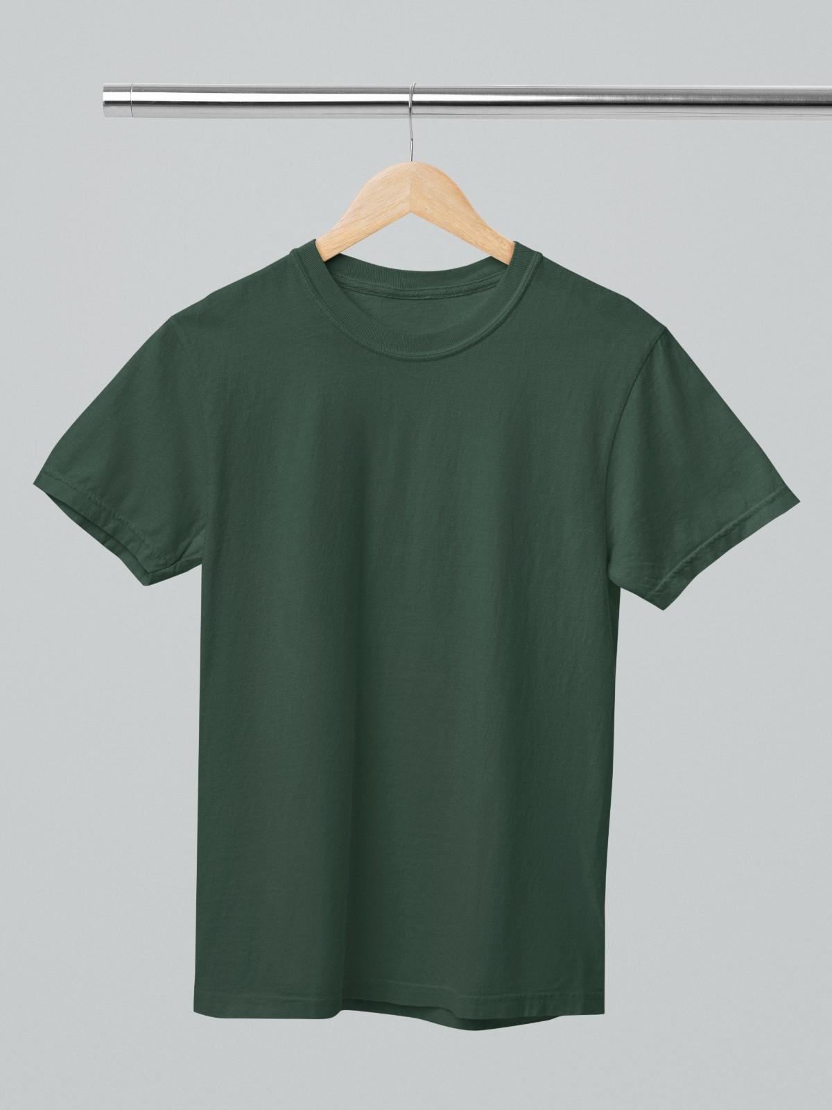 MEMINGO Bottle Green Solid Men's T-Shirt Regular Fit
