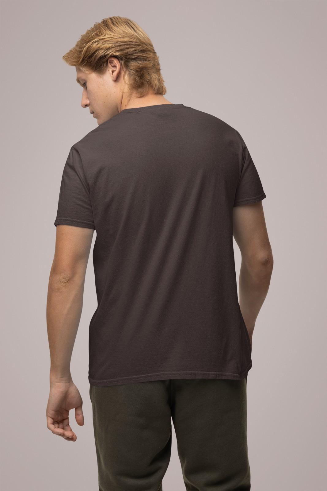 MEMINGO Coffee Brown Solid Men's T-Shirt Regular Fit