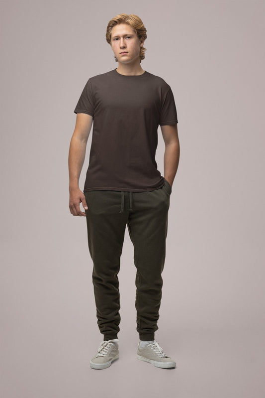 MEMINGO Coffee Brown Solid Men's T-Shirt Regular Fit