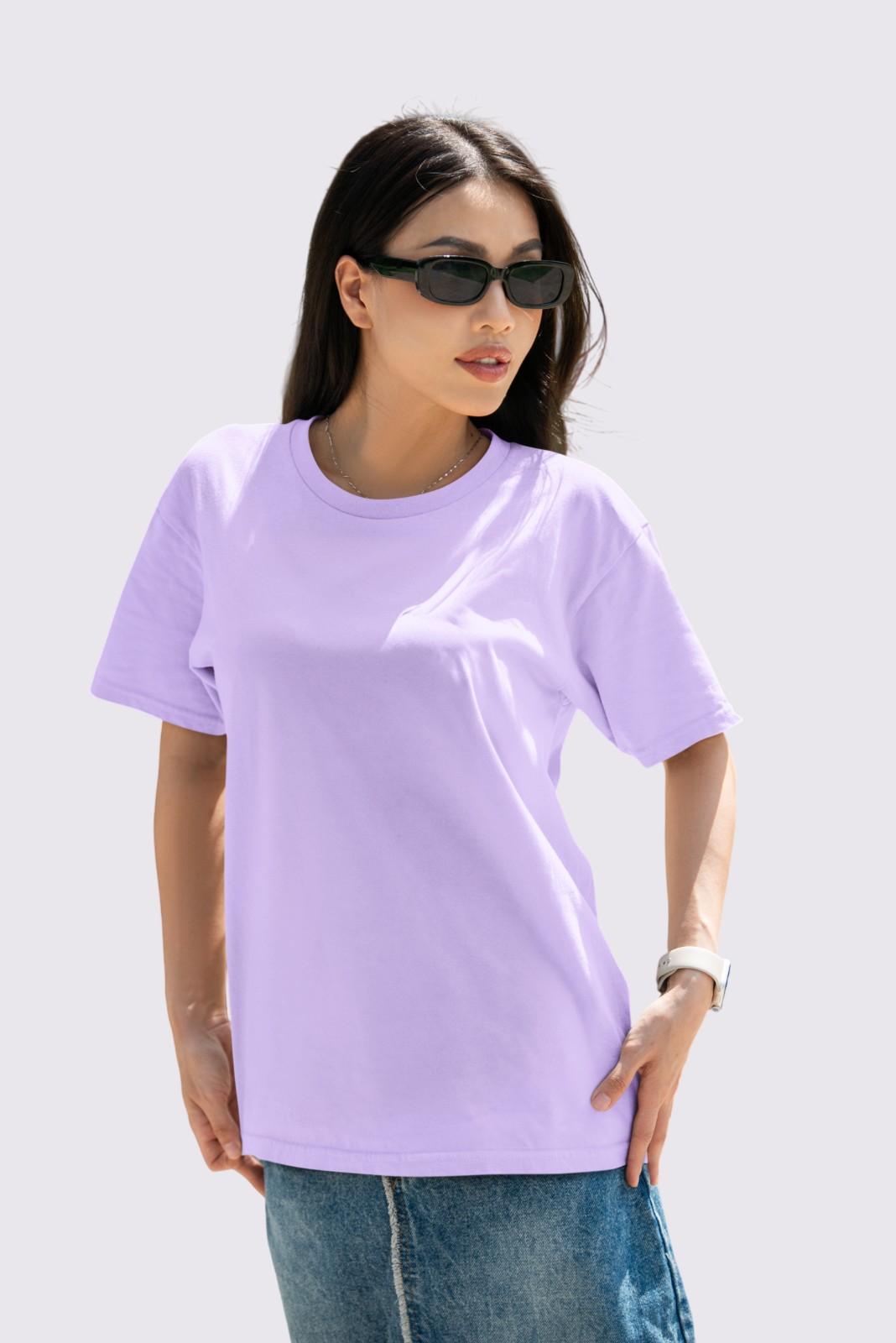 MEMINGO Levender Solid Women's T-Shirt Oversized fit